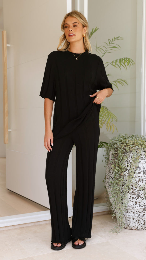 Bayu Knit Top - Black - Billy J
