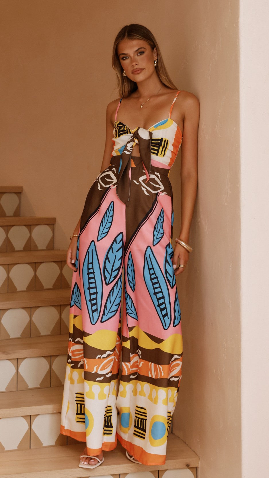 Teresa Jumpsuit - Brown/Orange - Billy J