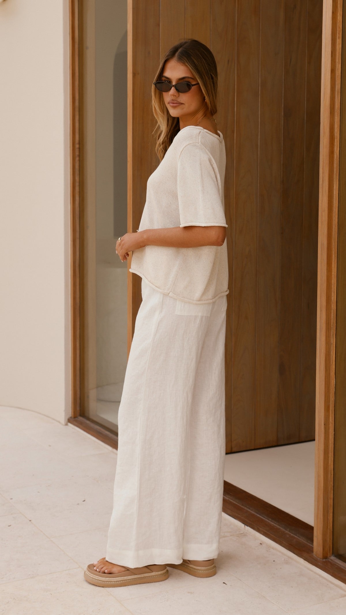 Spring Scoop Neck Tee - Natural - Billy J