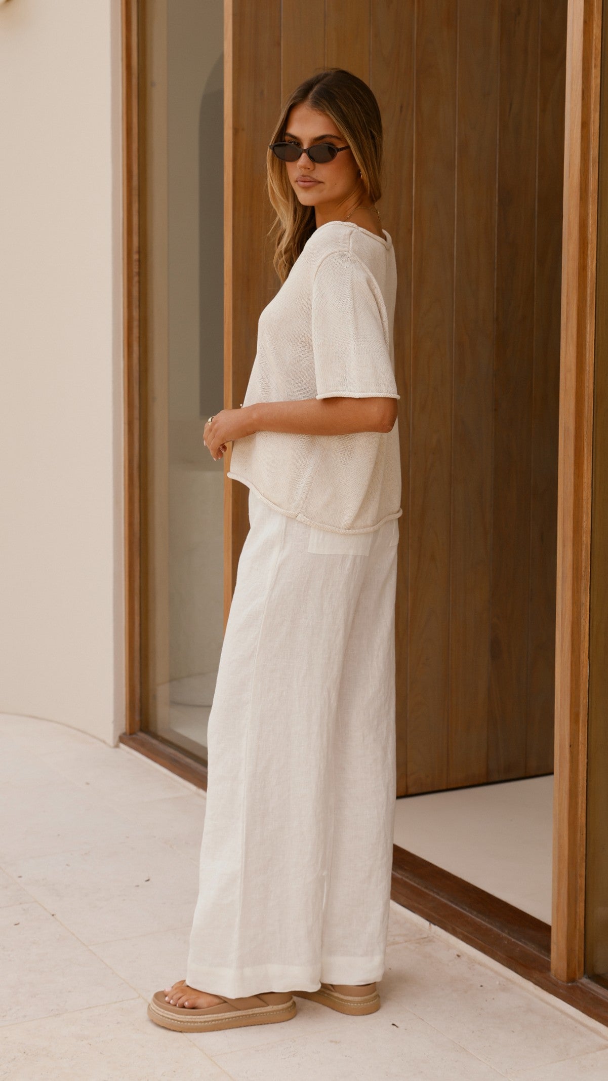 Spring Scoop Neck Tee - Natural - Billy J