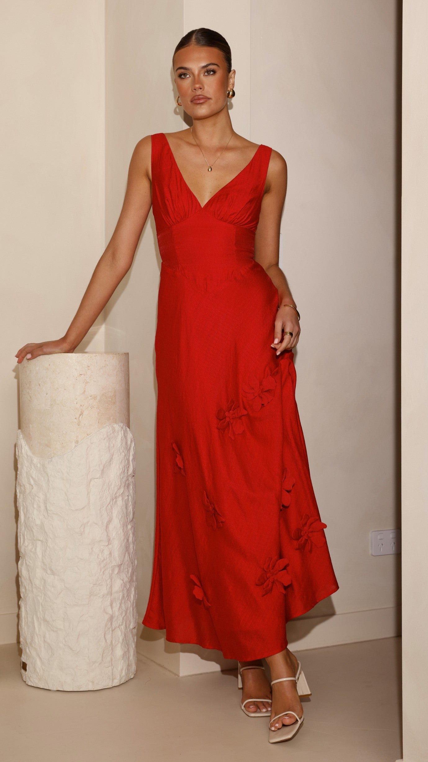 Lavara Maxi Dress - Red - Billy J