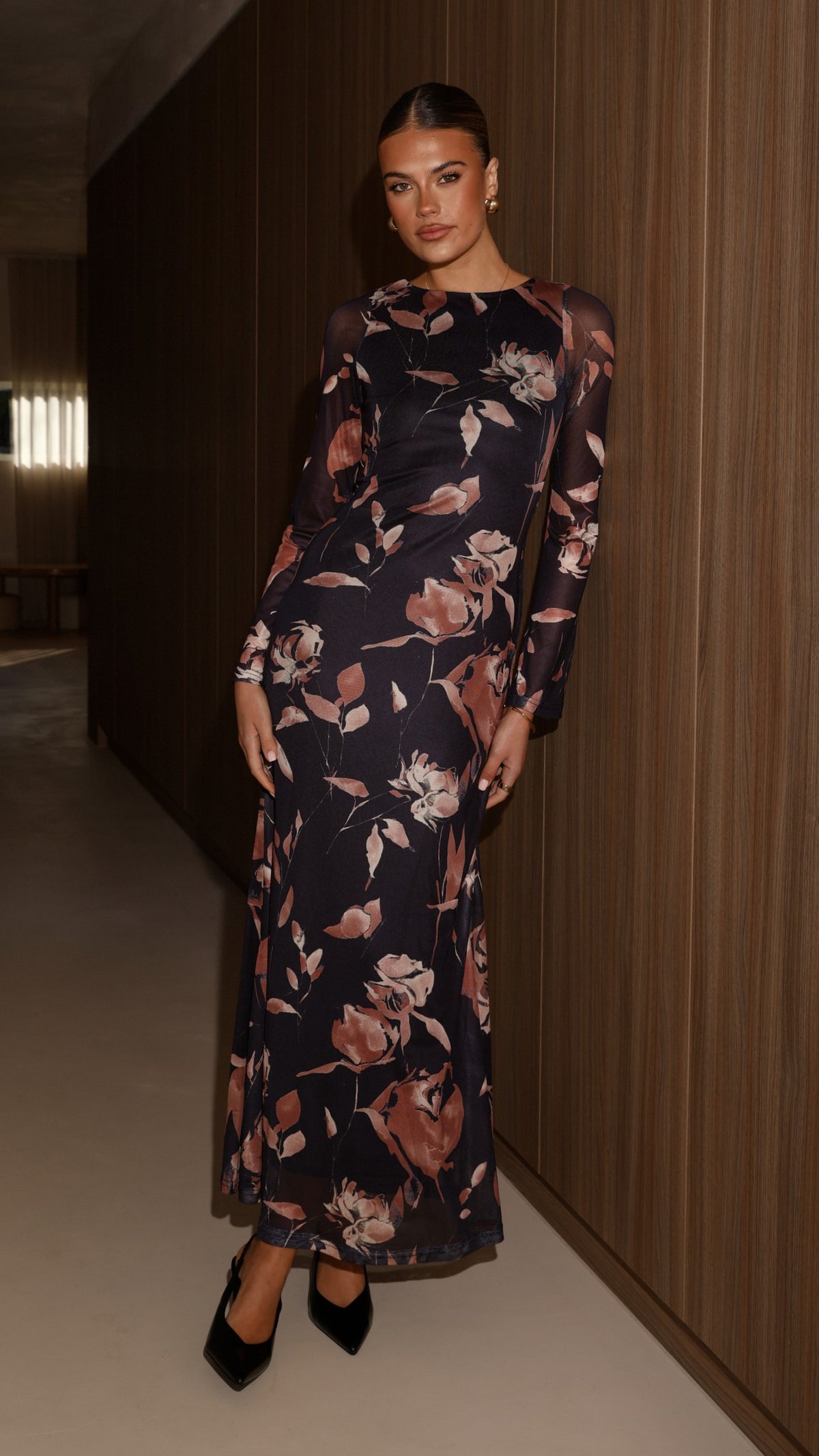 Koah Long Sleeve Maxi Dress - Flower Print - Buy Women's Dresses