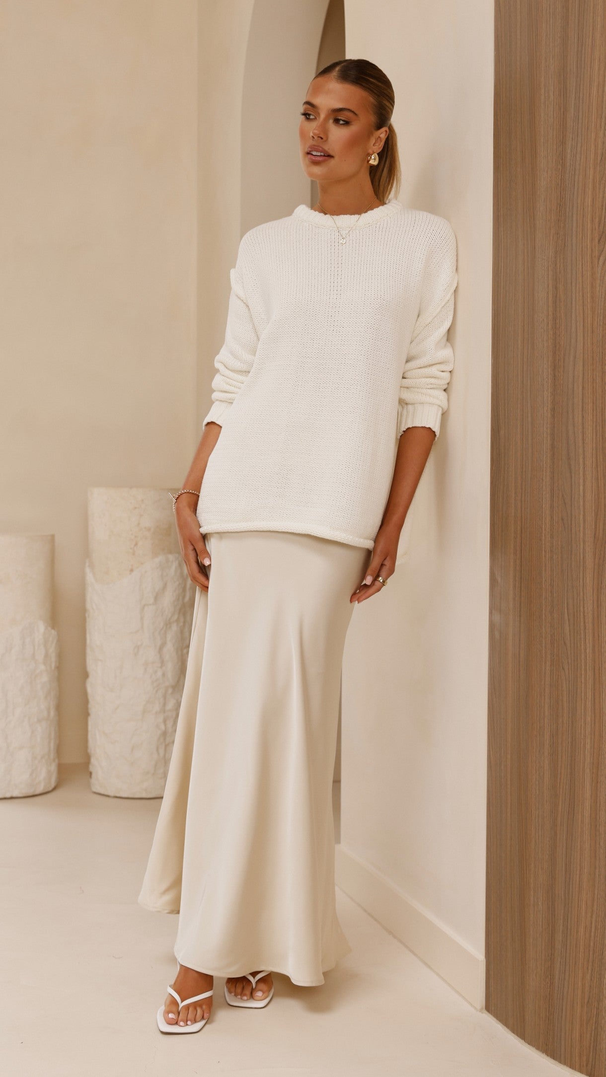 Delvine Knit Jumper - Cream - Billy J