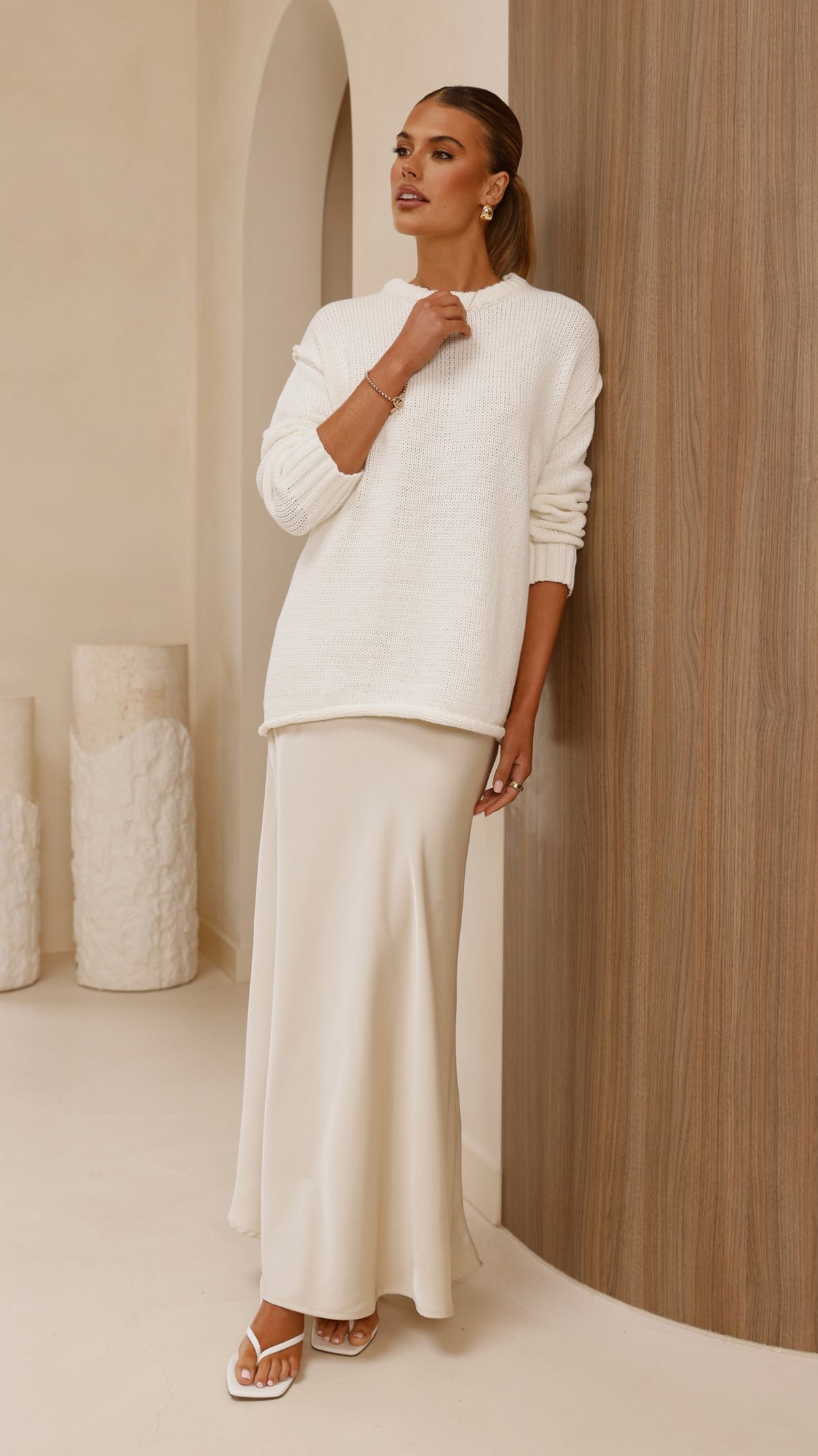 Delvine Knit Jumper - Cream - Billy J