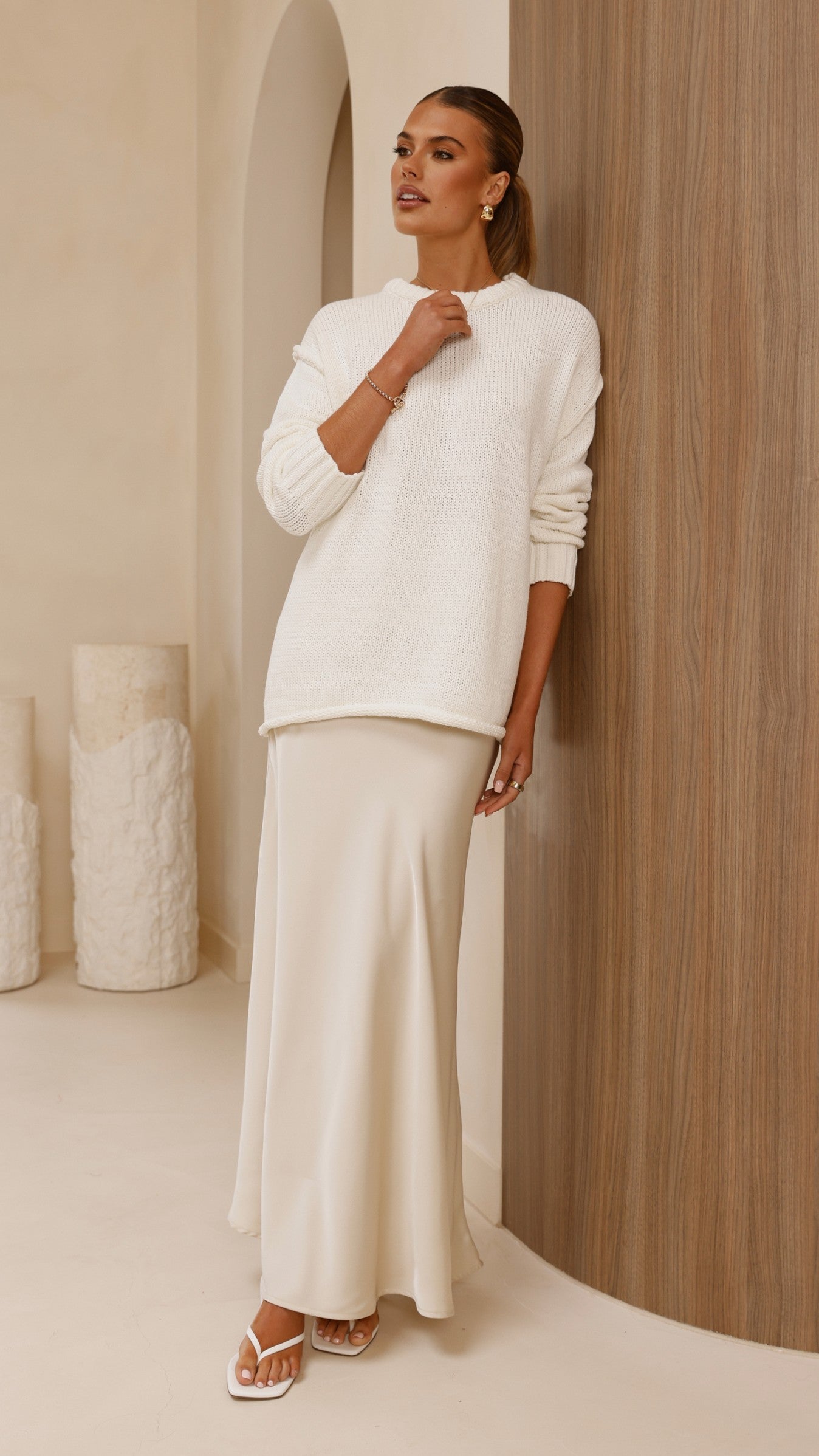 Delvine Knit Jumper - Cream - Billy J