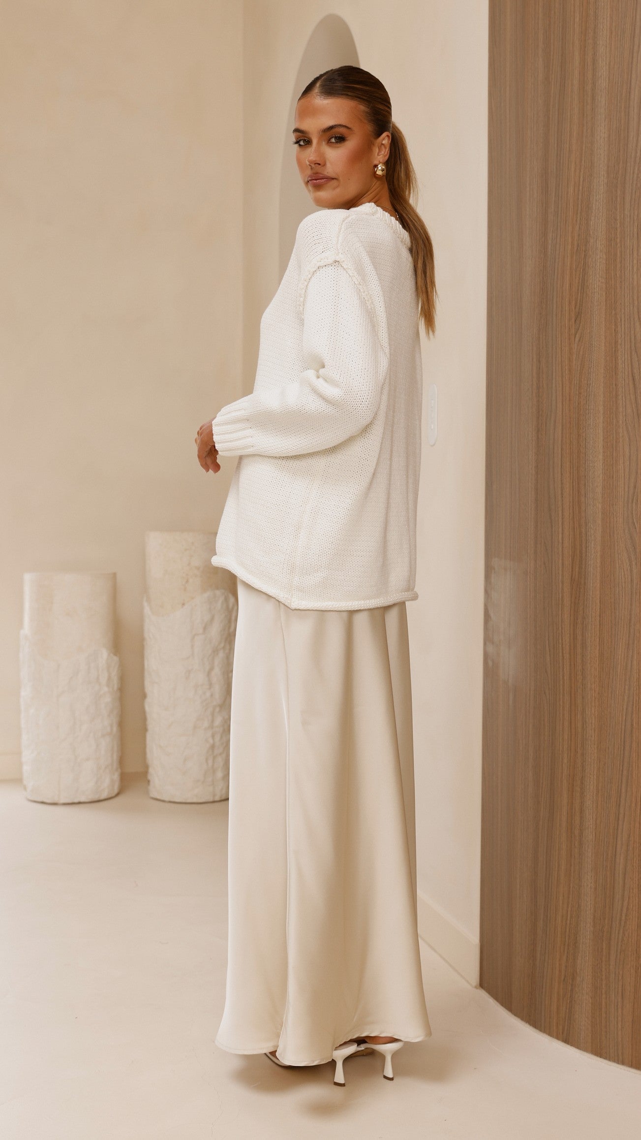 Delvine Knit Jumper - Cream - Billy J