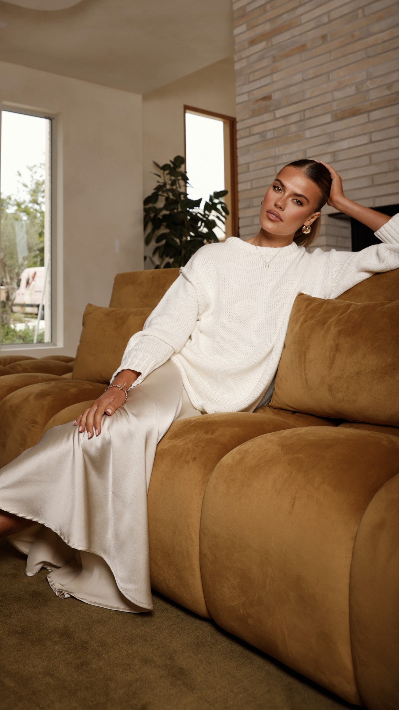 Delvine Knit Jumper - Cream - Billy J
