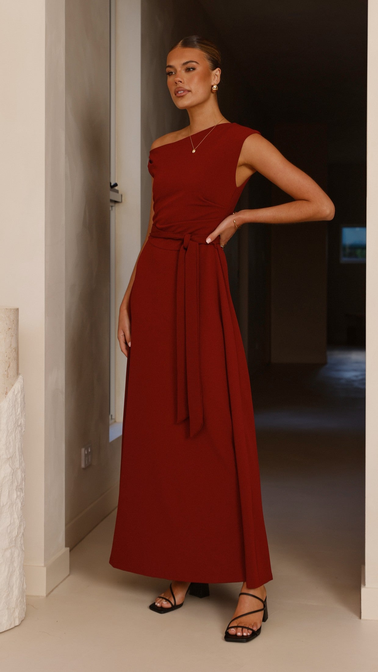 Gemma Maxi Dress - Burgundy - Billy J