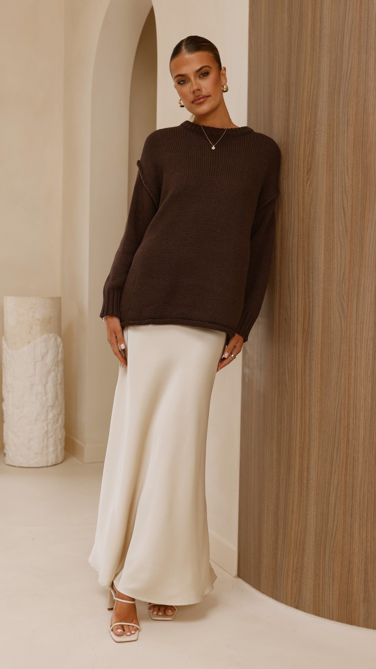 Delvine Knit Jumper - Chocolate - Billy J