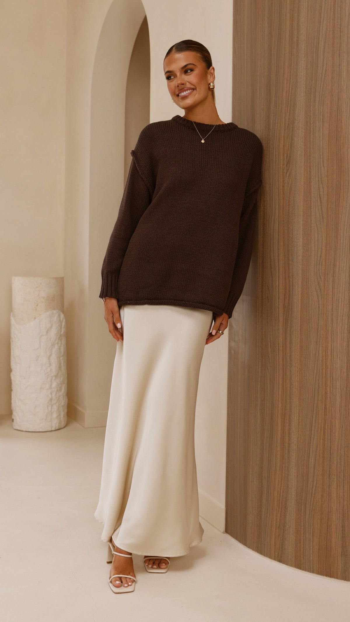 Delvine Knit Jumper - Chocolate - Billy J