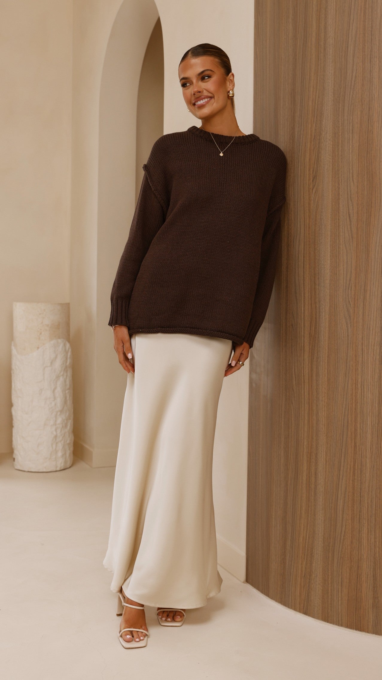 Delvine Knit Jumper - Chocolate - Billy J