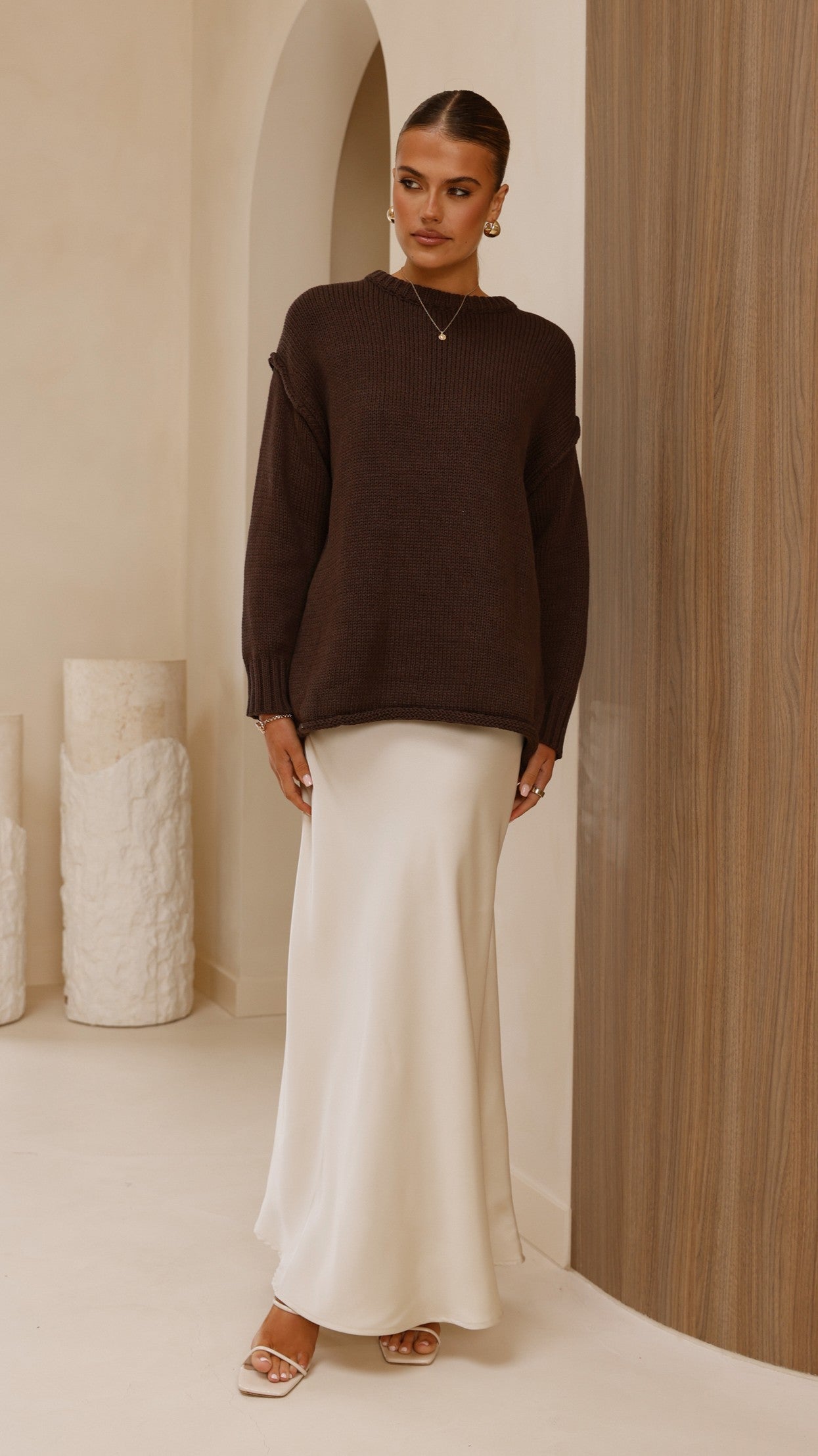 Delvine Knit Jumper - Chocolate - Billy J
