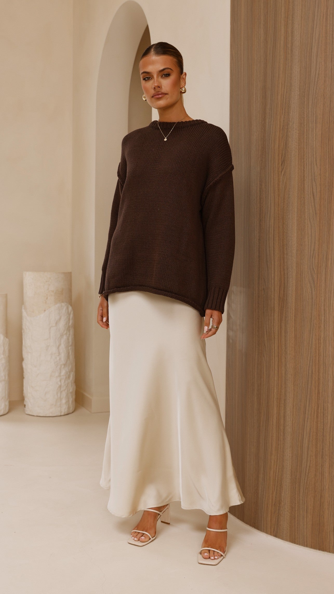 Delvine Knit Jumper - Chocolate - Billy J