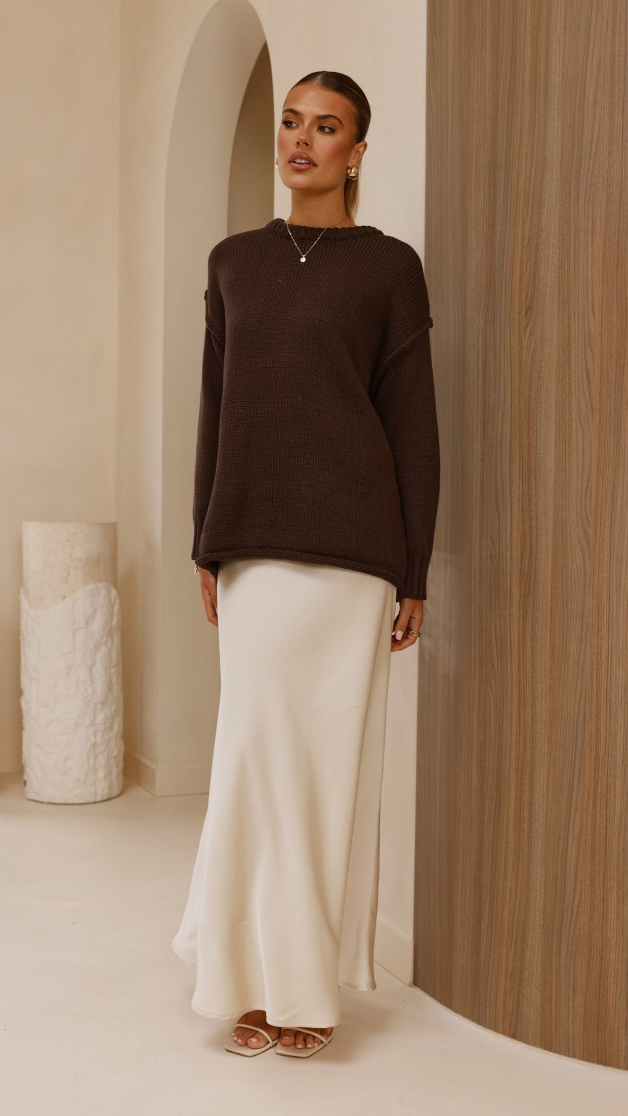 Delvine Knit Jumper - Chocolate - Billy J