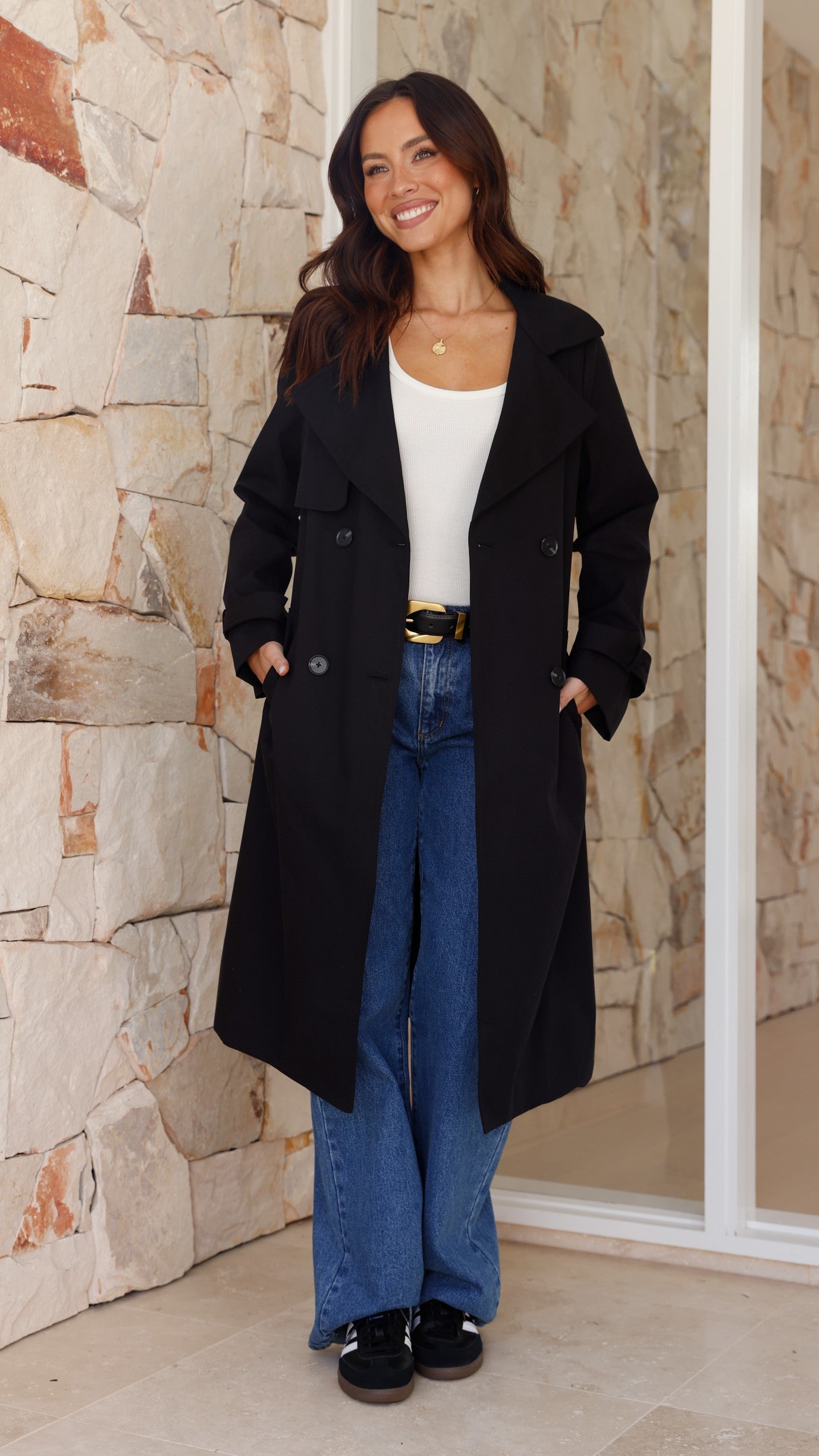 Byron Trench Coat - Black - Billy J