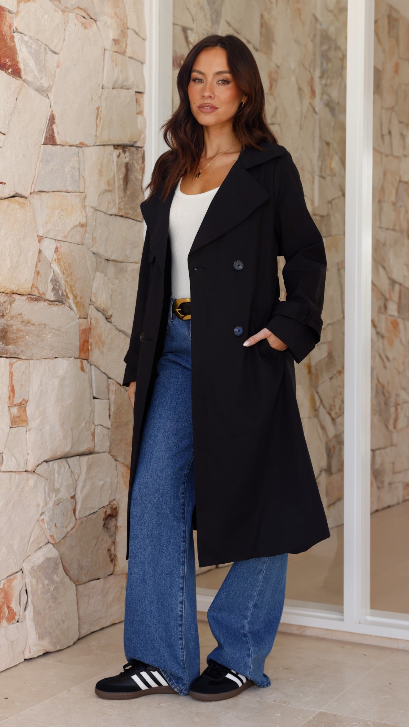 Byron Trench Coat - Black - Billy J