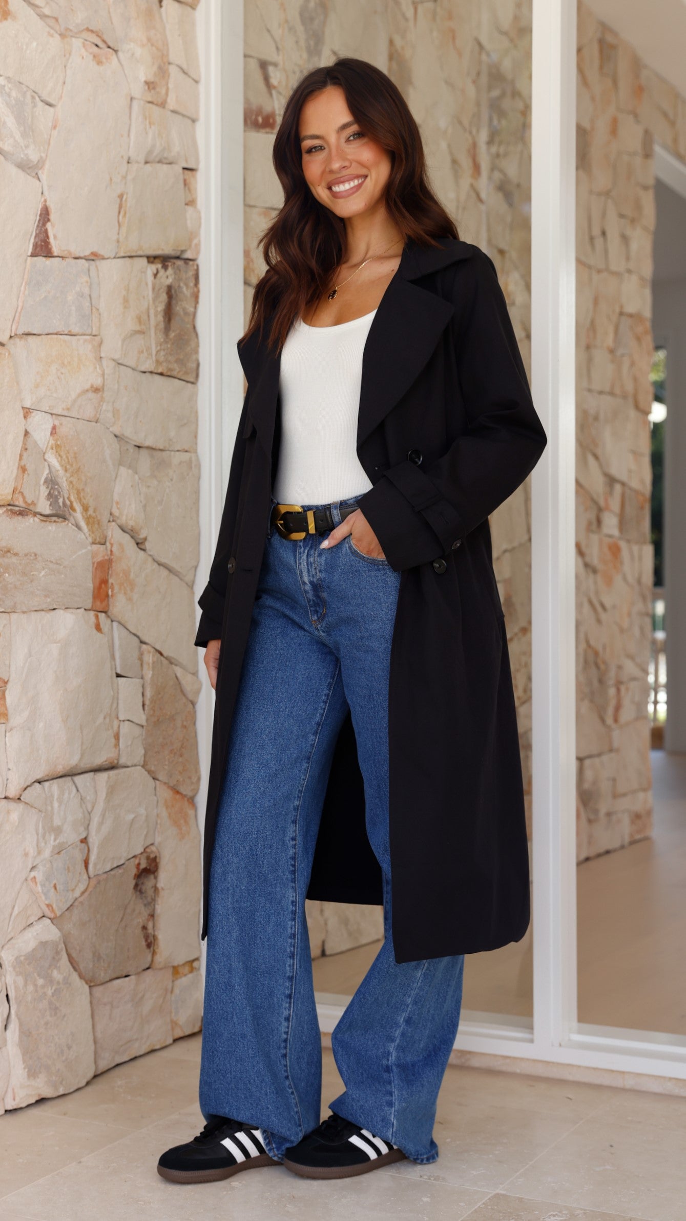 Byron Trench Coat - Black - Billy J