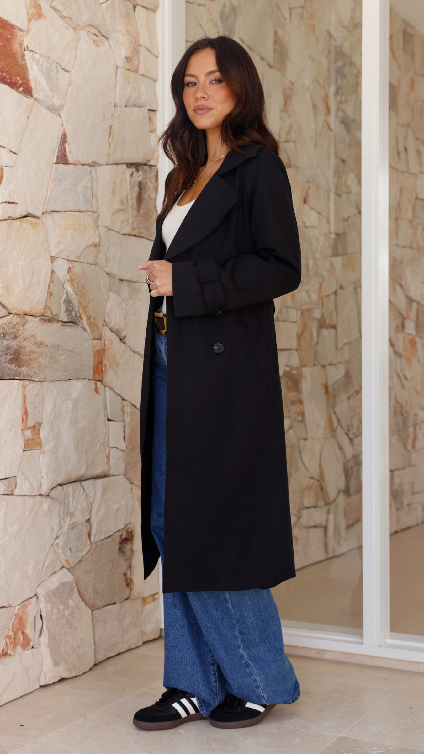 Byron Trench Coat - Black - Billy J
