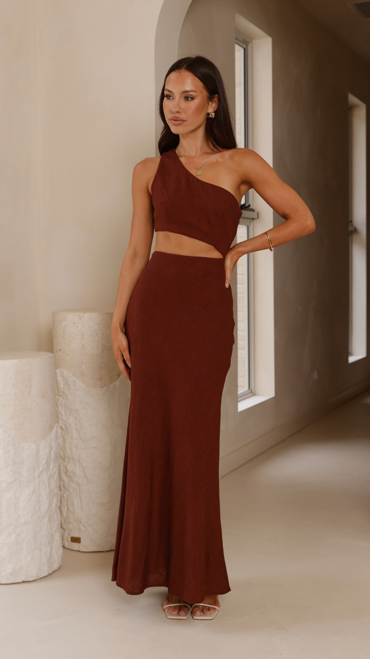 Abia Maxi Dress - Chocolate - Billy J