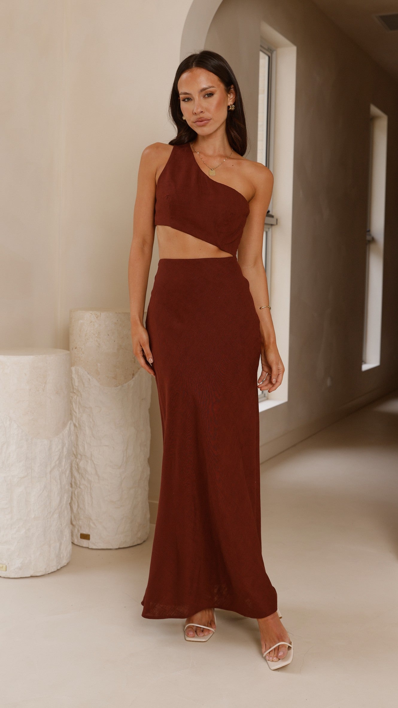 Abia Maxi Dress - Chocolate - Billy J