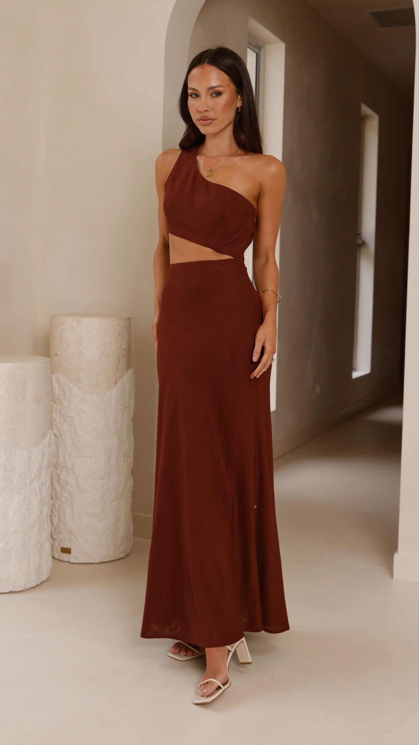 Abia Maxi Dress - Chocolate - Billy J