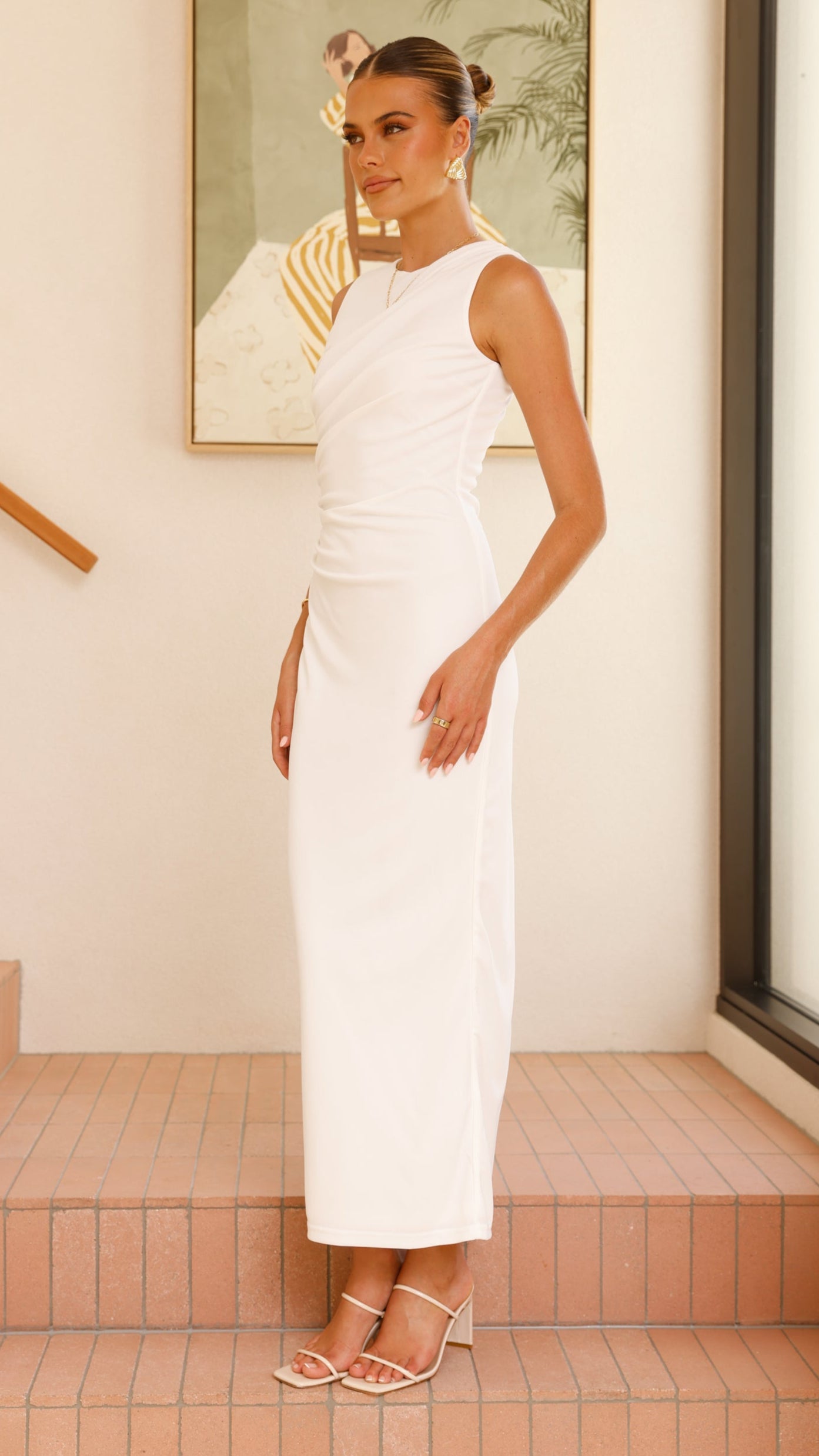 Sarsha Boatneck Maxi Dress - White - Billy J