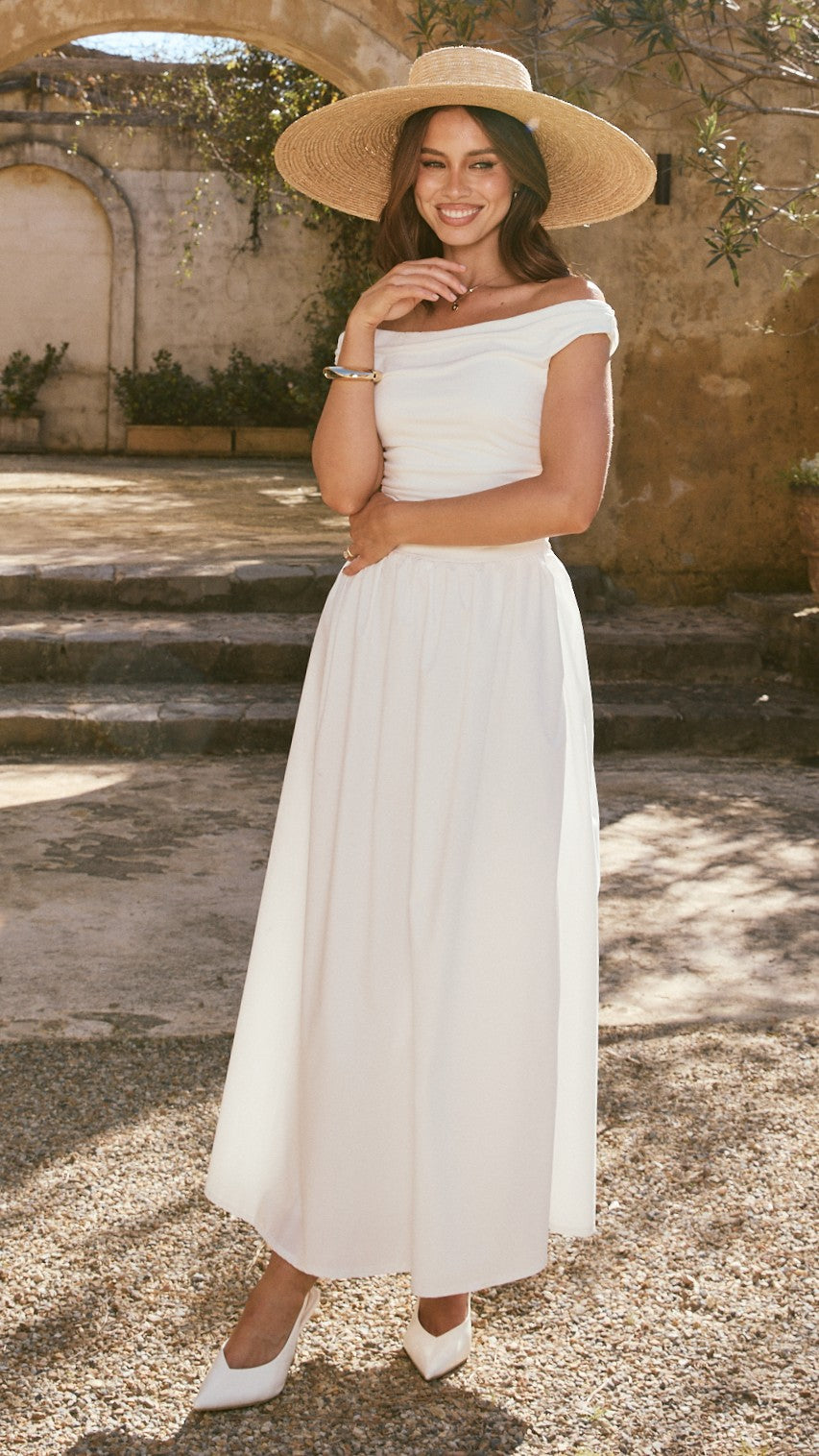 Immy Midi Dress - White - Billy J