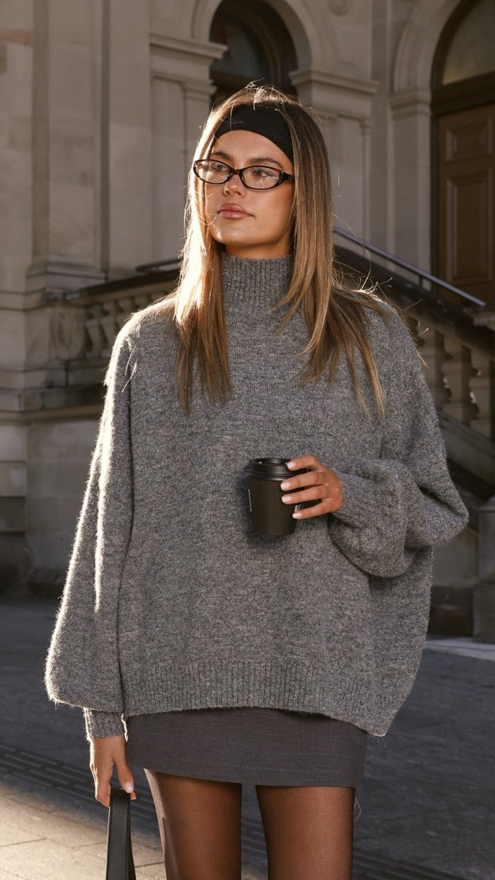 Harita Knitted Sweater - Grey - Buy Women's knit Tops - Billy J