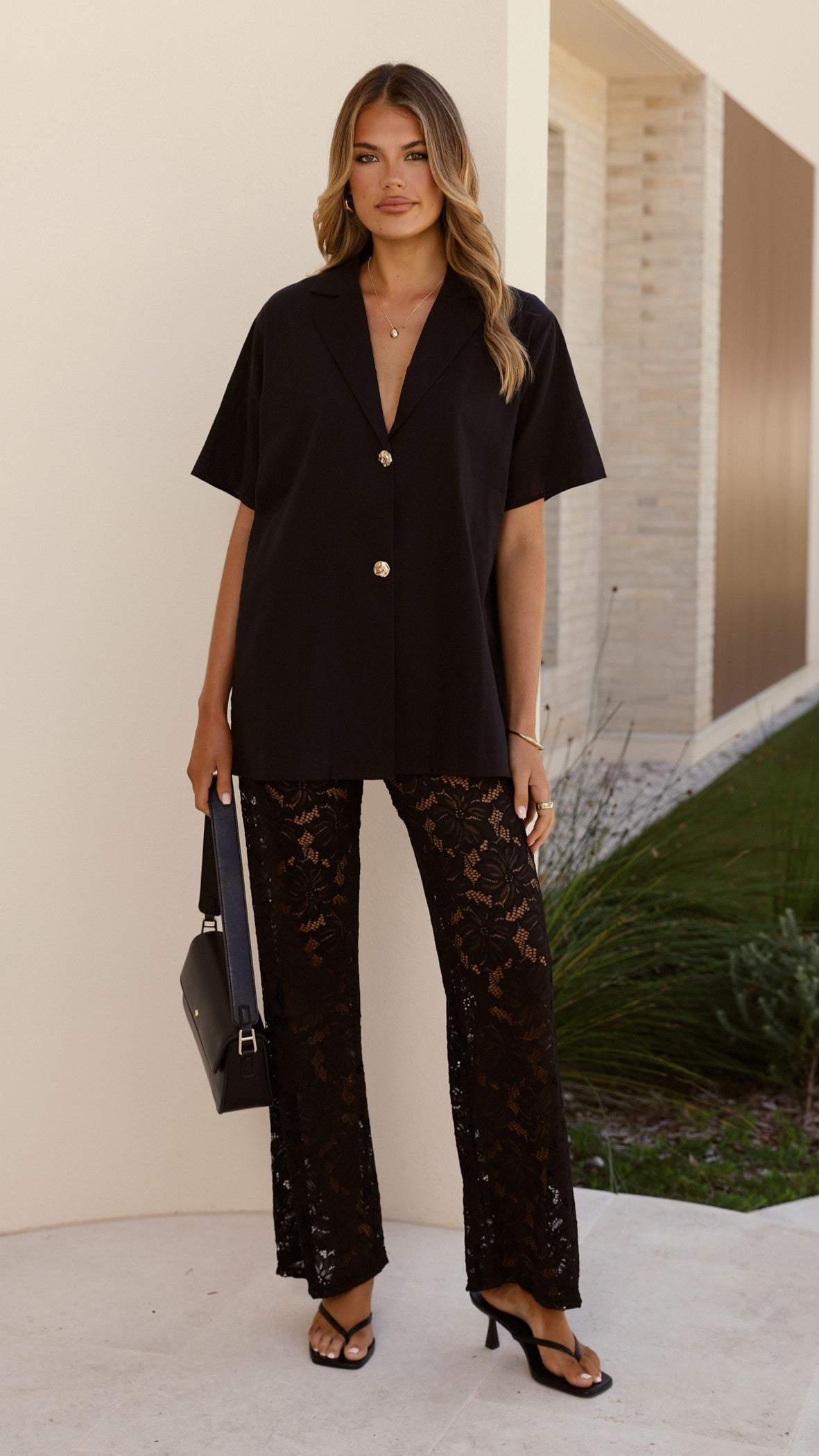 Azura Shirt And Pants Set - Black - Billy J