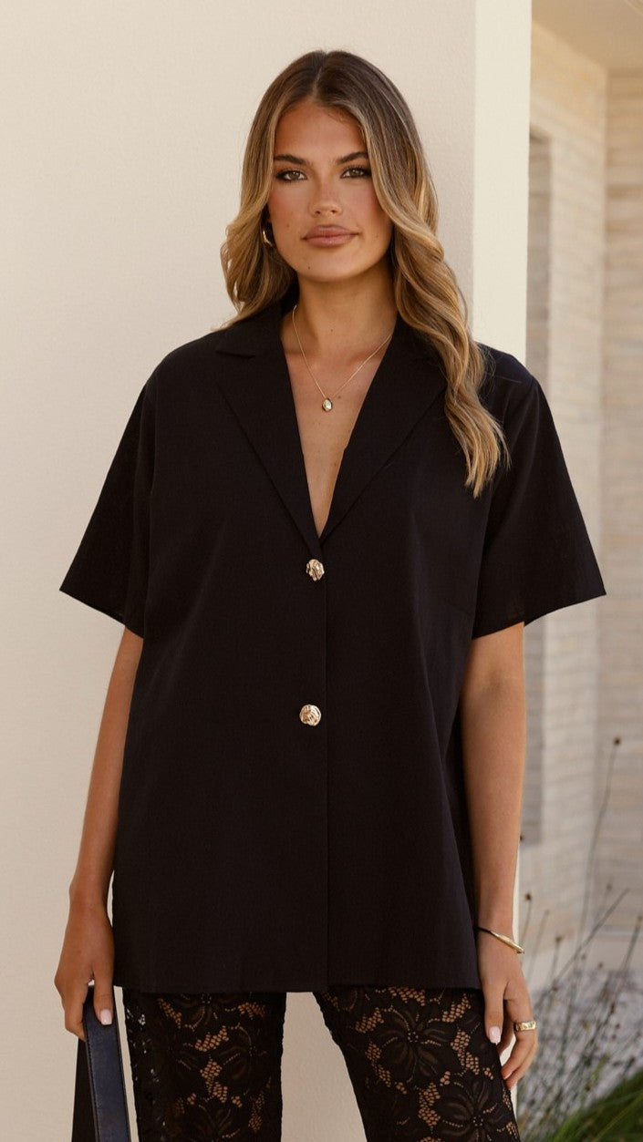 Azura Shirt And Pants Set - Black - Billy J