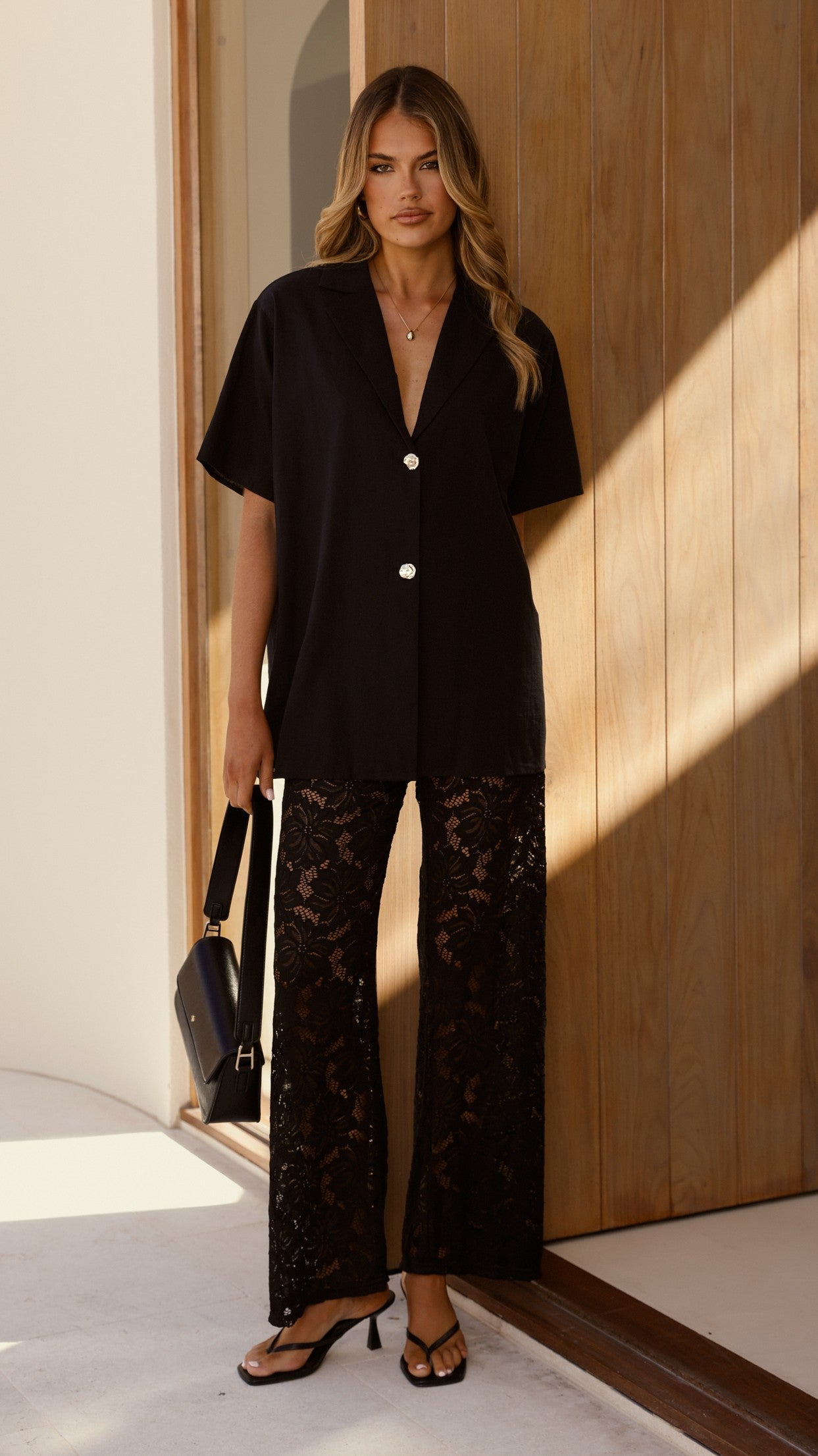 Azura Shirt And Pants Set - Black - Billy J