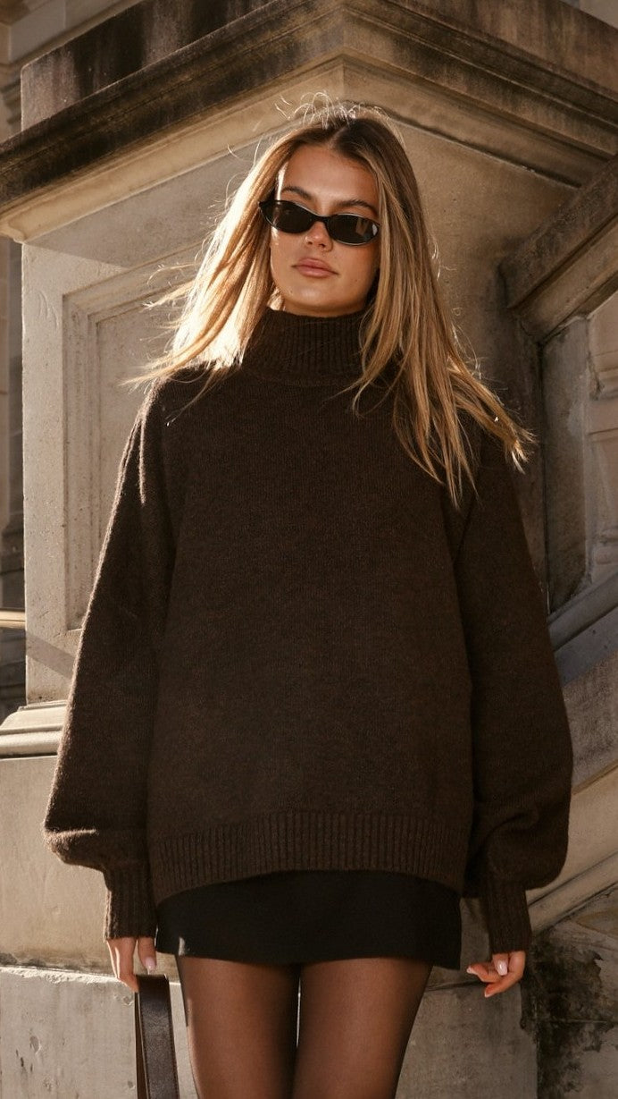 Harita Knitted Sweater - Chocolate - Billy J