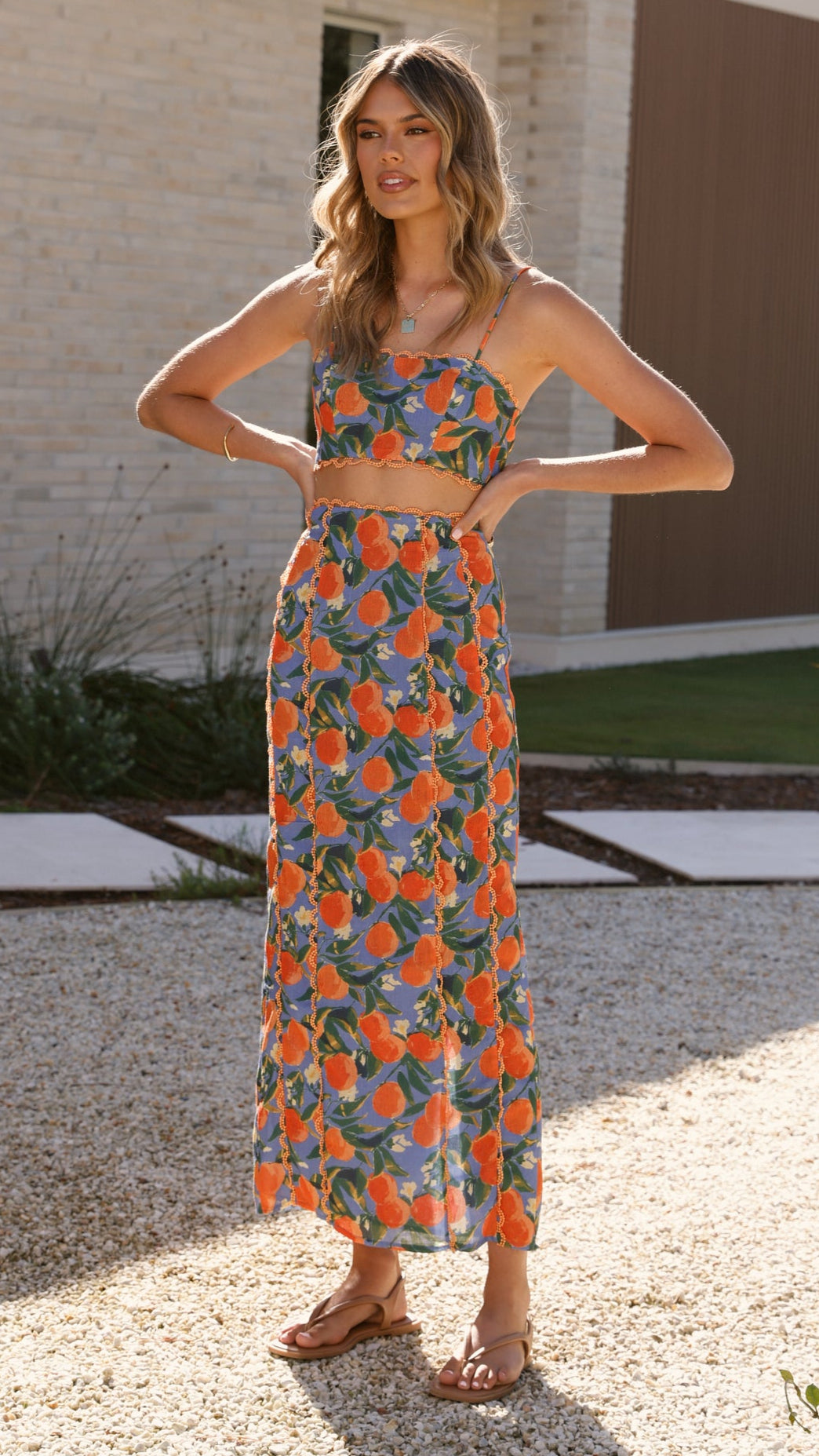 Nova Crop Top - Orange Print - Billy J