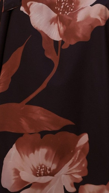 Carson Maxi Dress - Black/Wine Floral - Billy J