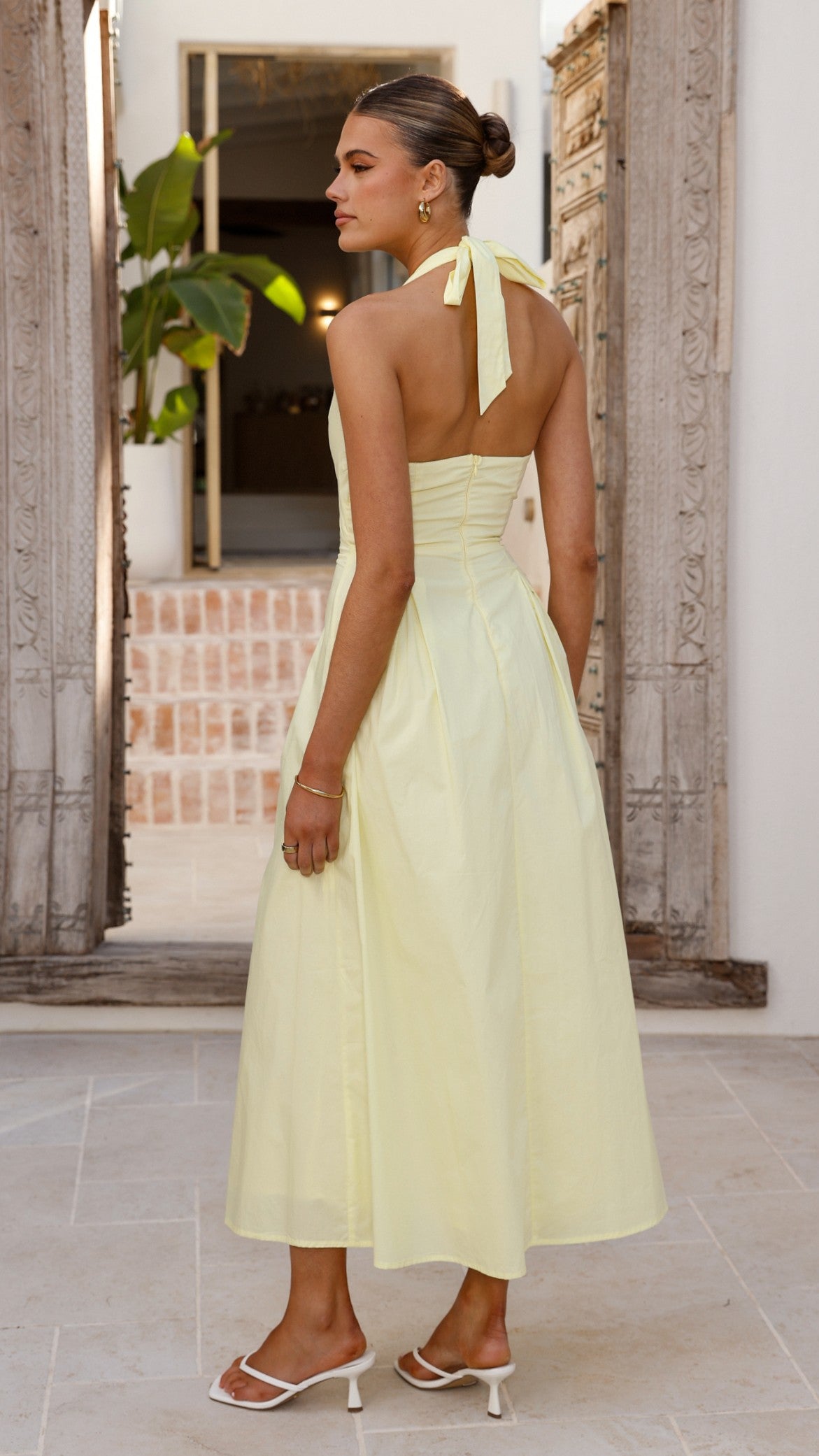 Wesley Halter Neck Maxi Dress - Yellow - Billy J