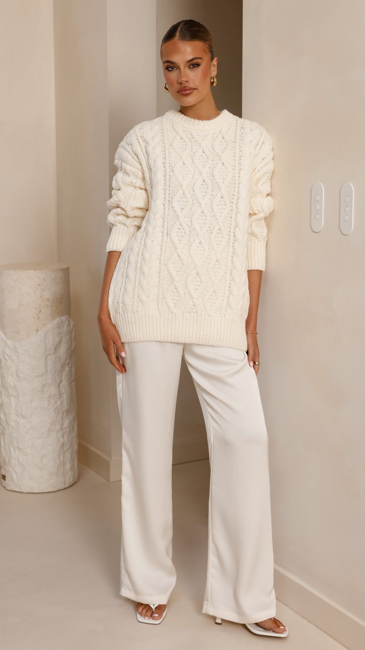 Valentina Knit Sweater - Cream - Billy J