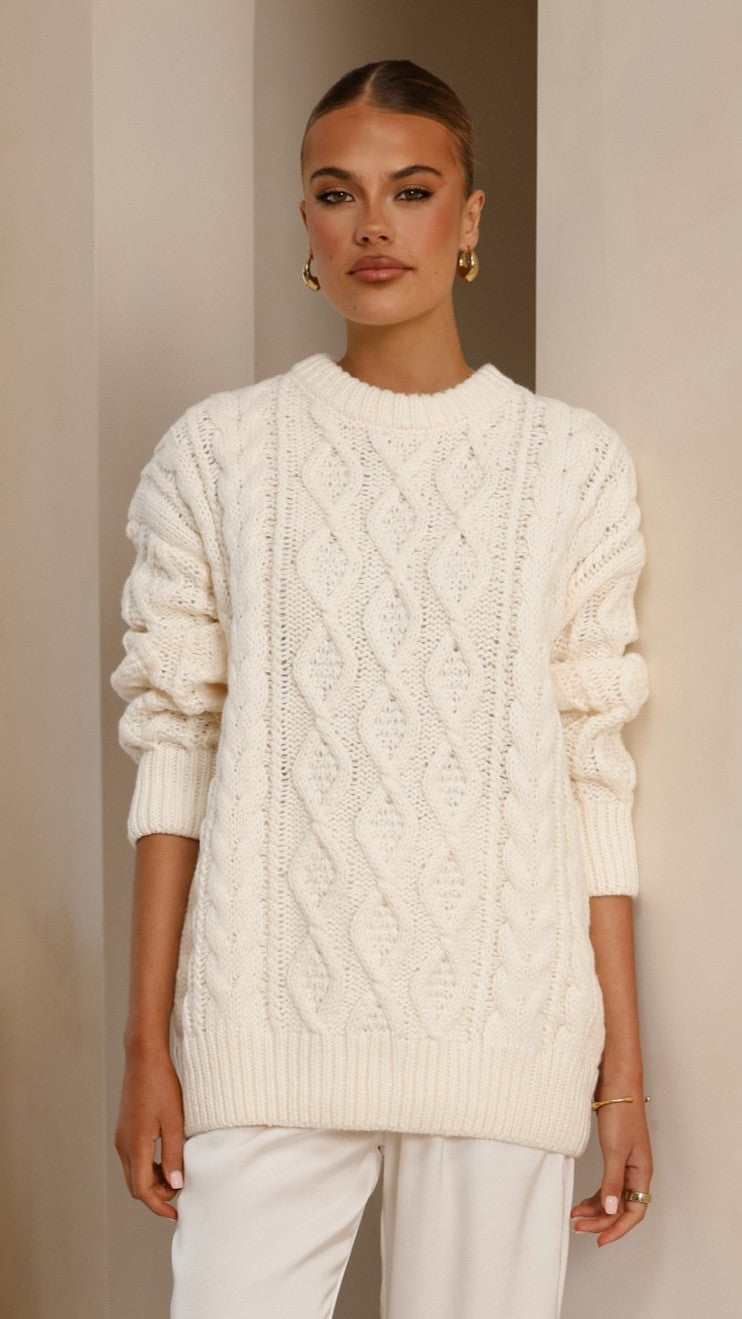 Valentina Knit Sweater - Cream - Billy J