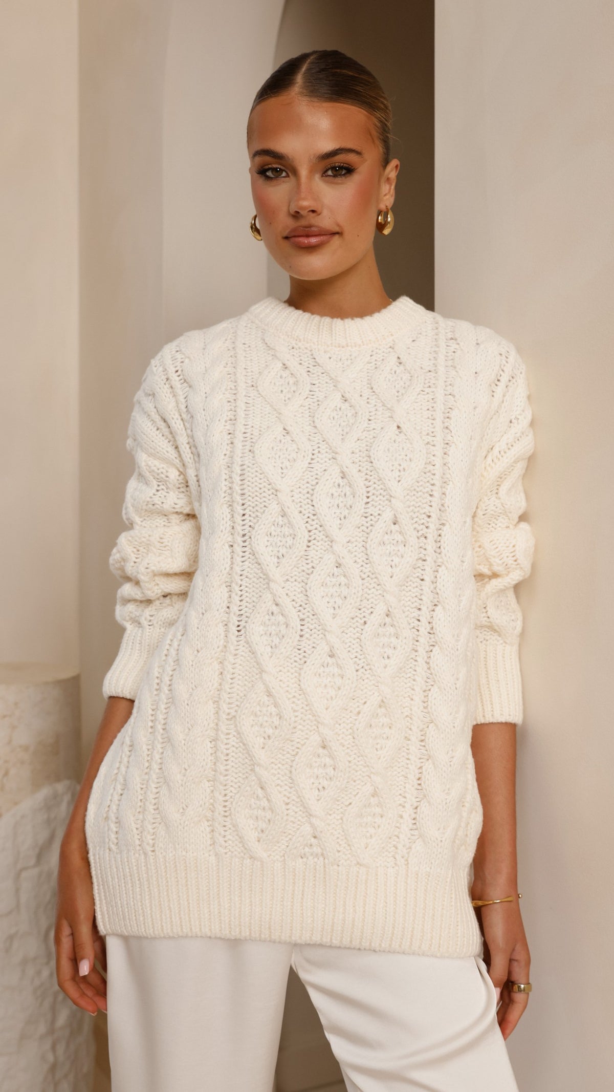 Valentina Knit Sweater - Cream - Billy J