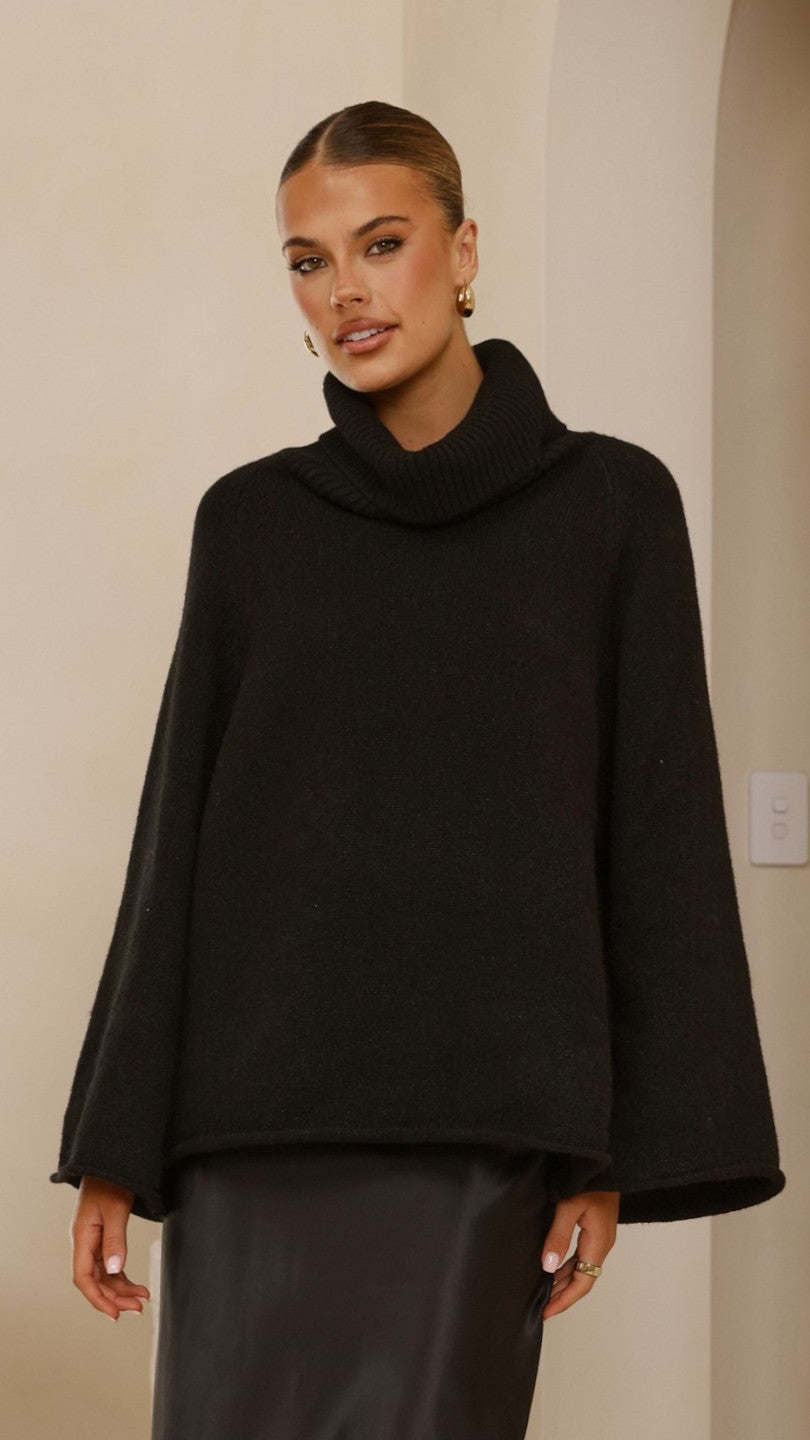 Jacques Knitted Jumper - Black - Billy J