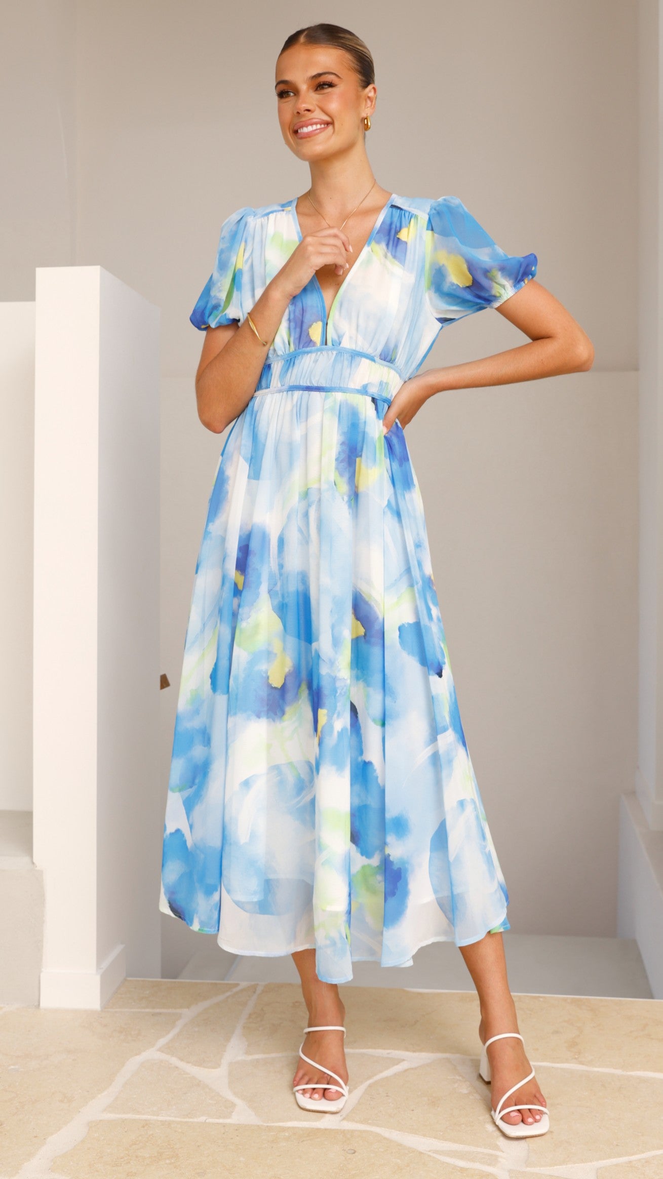 Amberose Maxi Dress - Blue/Green - Billy J