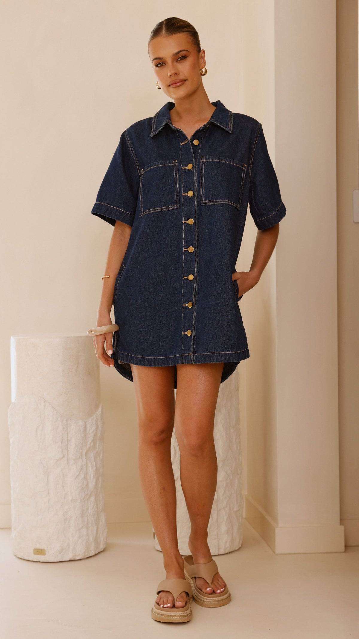 billy j denim dress 6 / Denim Flower