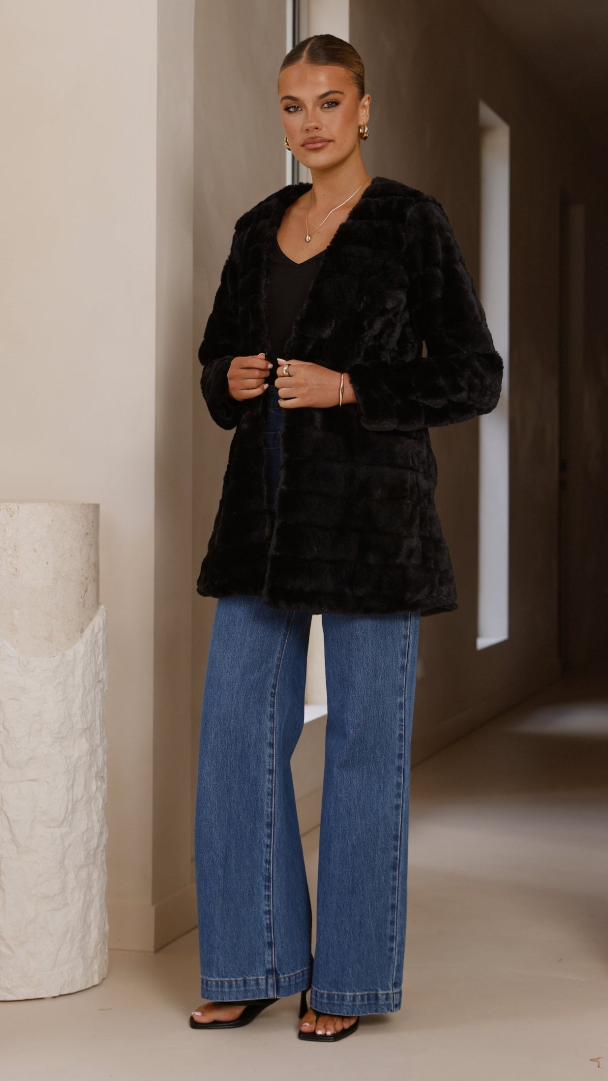 Tully Longline Jacket - Black - Billy J