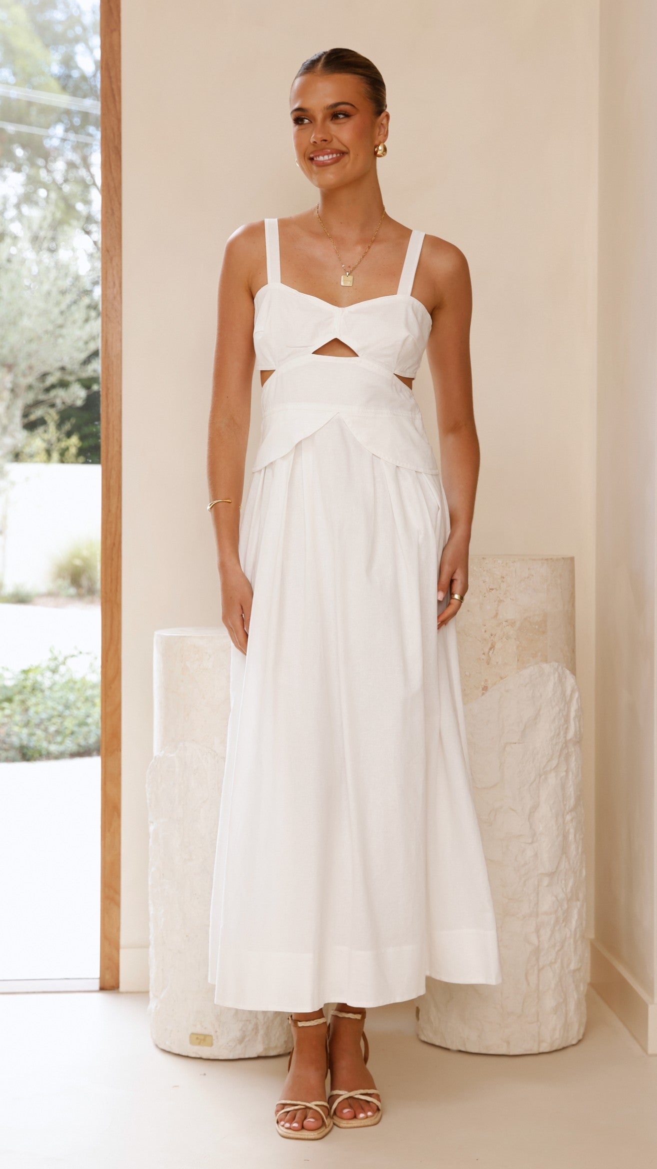 Harleigh Maxi Dress - White - Billy J