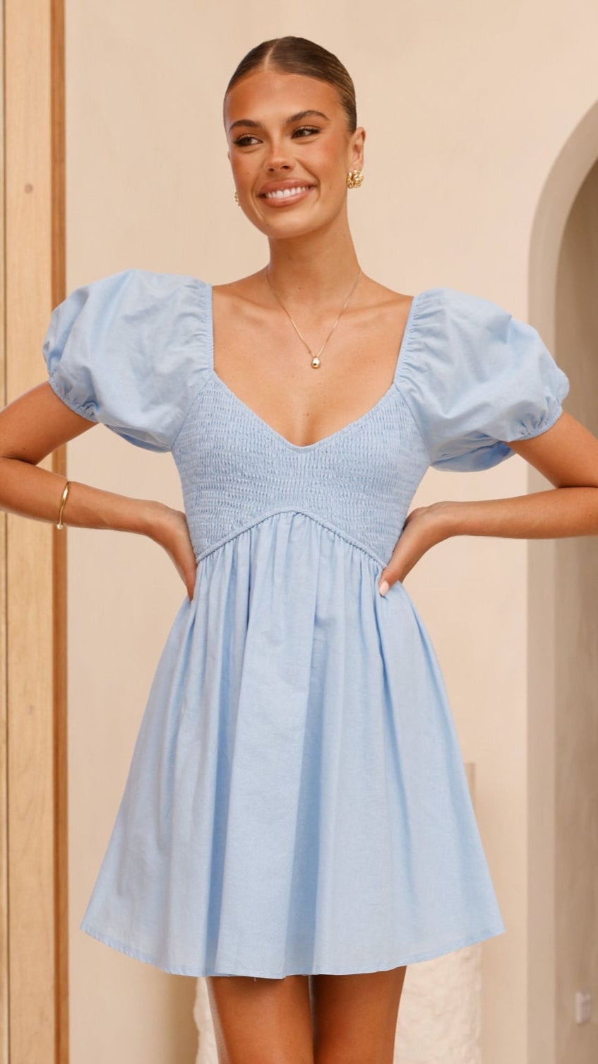 Sahirah Mini Dress - Blue - Billy J