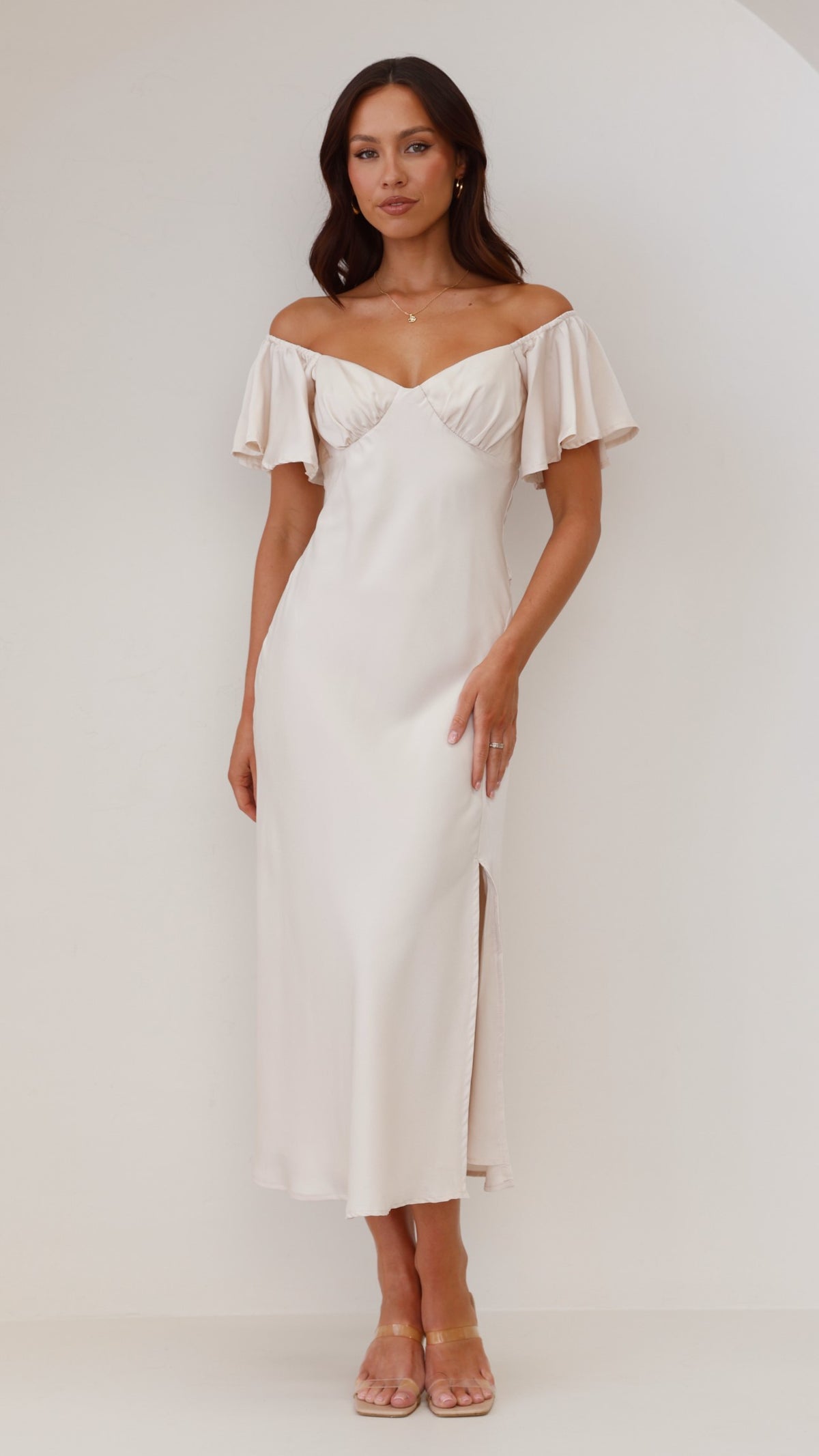 knee length dresses for ladies Louisa Midi Dress - Ivory - Buy Women's Dresses