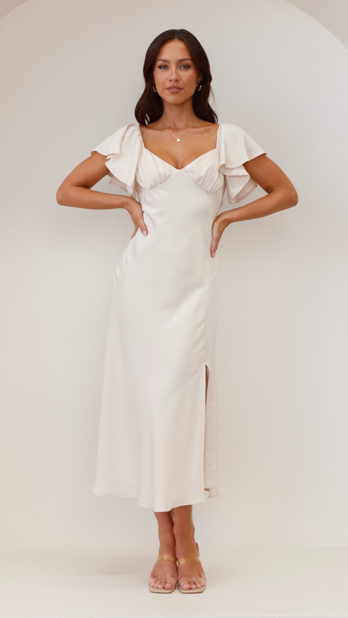 knee length dresses for ladies Louisa Midi Dress - Ivory - Buy Women's Dresses