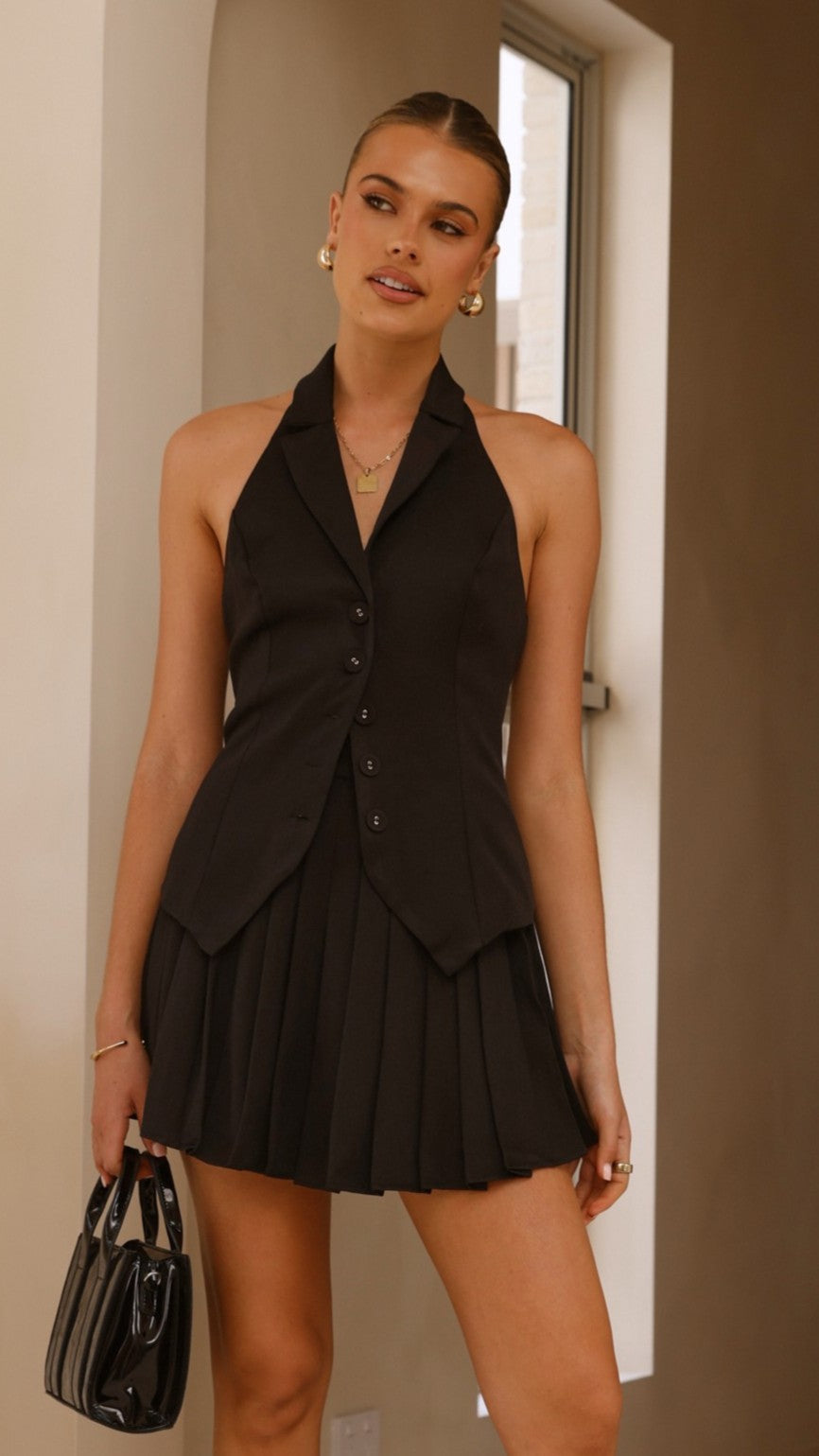 Zappa Pleated Skirt - Black - Billy J