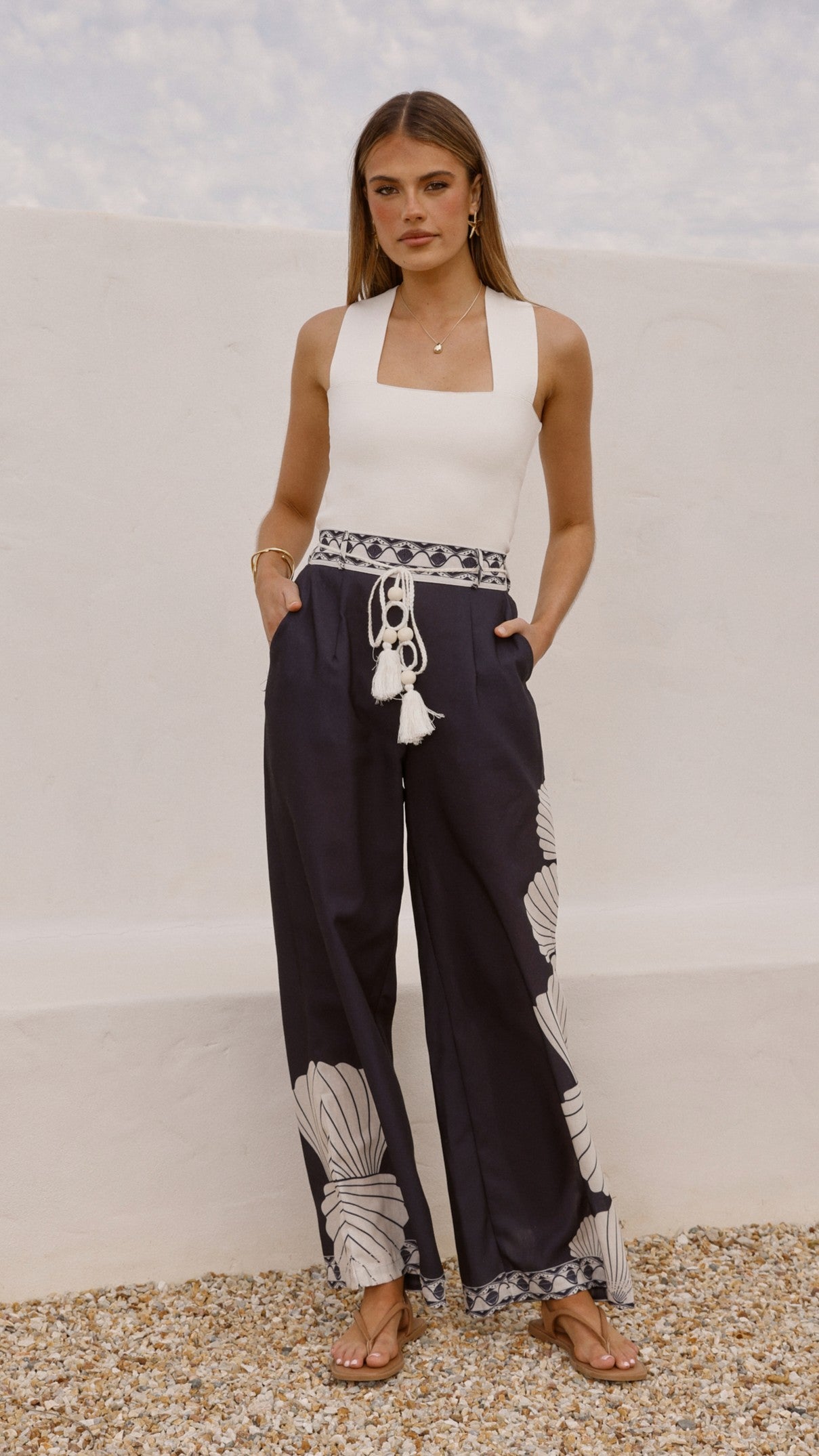 Tessa Wide Leg Pants - Black - Billy J