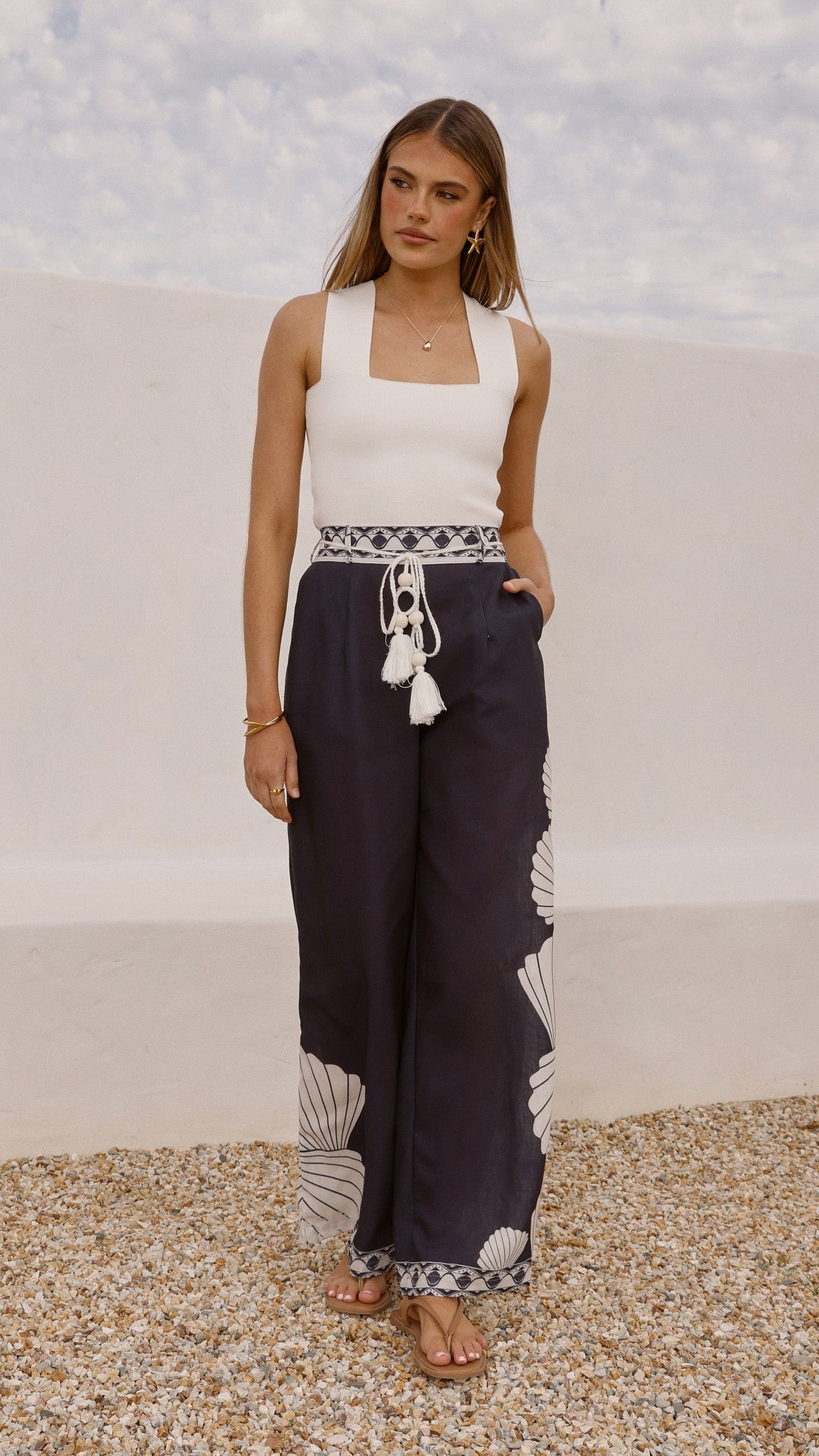 Tessa Wide Leg Pants - Black - Billy J