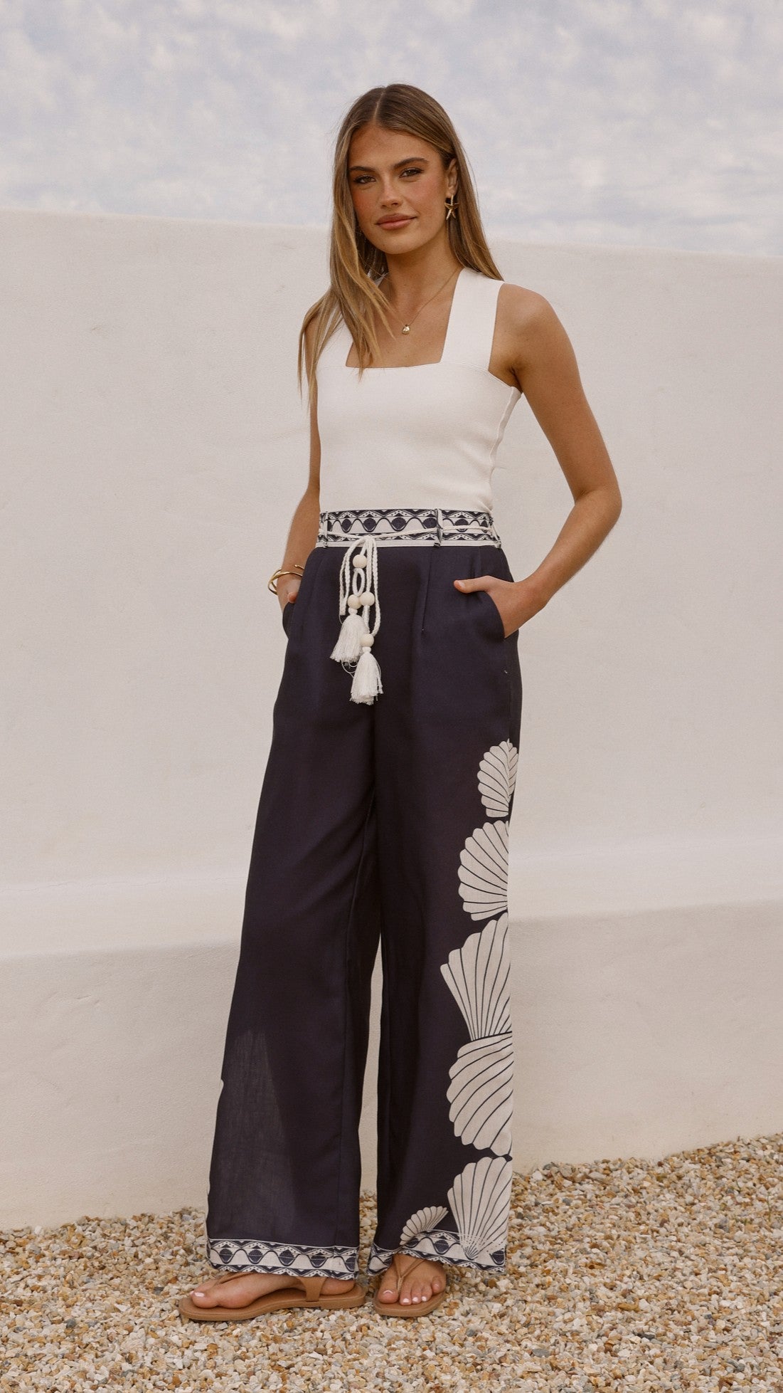 Tessa Wide Leg Pants - Black - Billy J